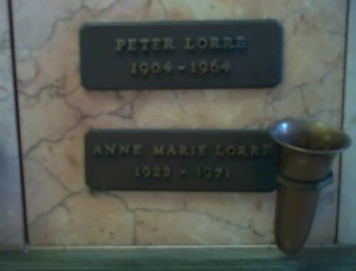 Peter Lorre's grave at Hollywood Cemetery